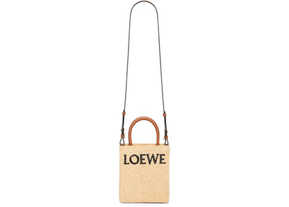 Loewe Standard A5 Tote Bag In Raffia Natural/Black
