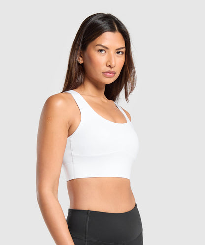 Women's Gymshark Longline Sports Bra White