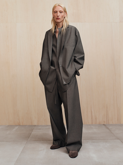 Essentials Cotton Wool Oxford Shirt Jacket Willow