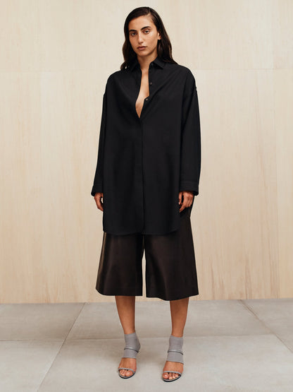 Essentials Easy Care Wool Classic Shirt Black