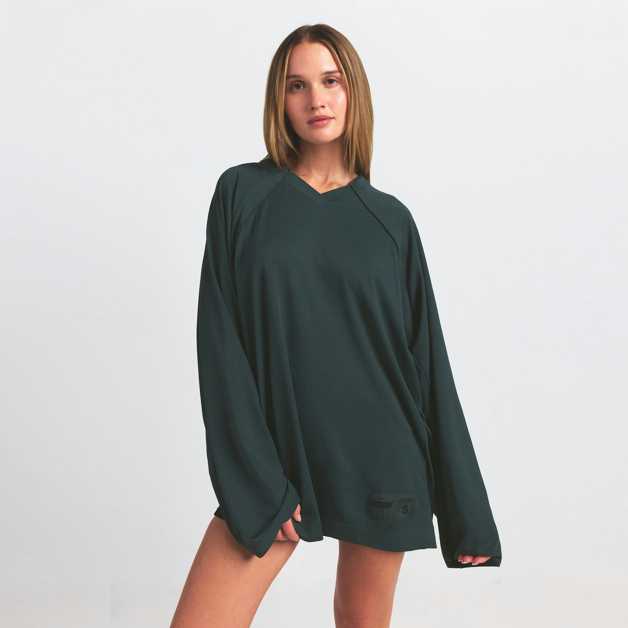 Skims Nikeskims Airy V-Neck Oversized Long Sleeve Top Dark Teal