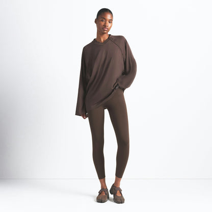 Skims Nikeskims Airy V-Neck Oversized Long Sleeve Top Dark Sepia