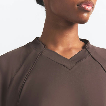 Skims Nikeskims Airy V-Neck Oversized Long Sleeve Top Dark Sepia