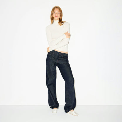 Skims Cotton Jersey Turtleneck Marble