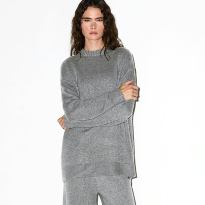 Skims Cashmere Oversized Sweater Dark Heather Grey