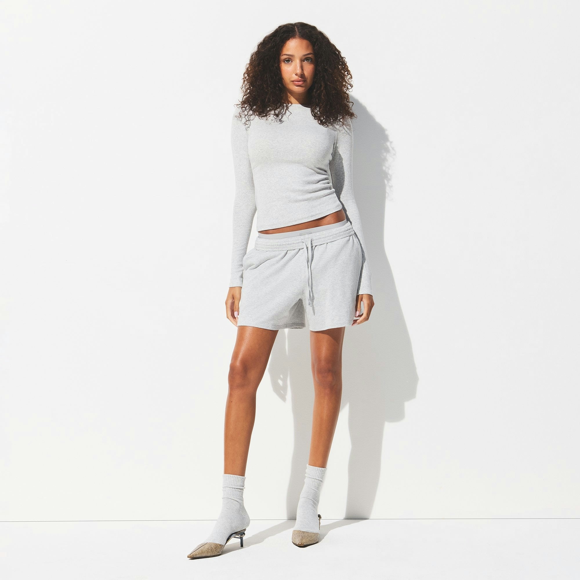 DROP NEEDLE POINTELLE LONG SLEEVE TOP