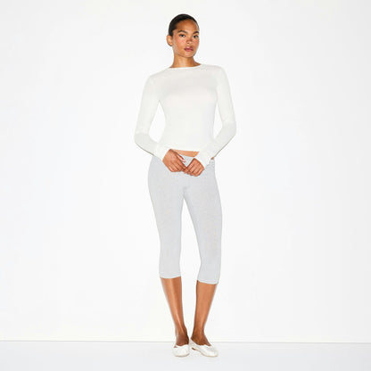 DROP NEEDLE POINTELLE LONG SLEEVE TOP