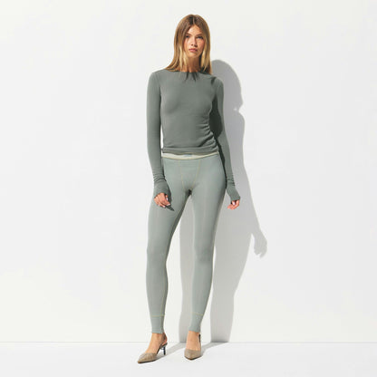 DROP NEEDLE POINTELLE LONG SLEEVE TOP