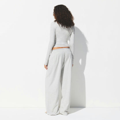 DROP NEEDLE POINTELLE LONG SLEEVE CARDIGAN
