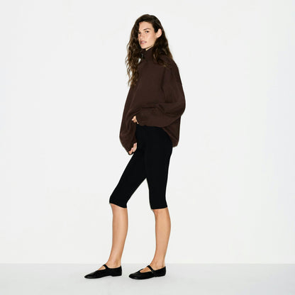 Skims Boyfriend Fleece Oversized Half Zip Espresso