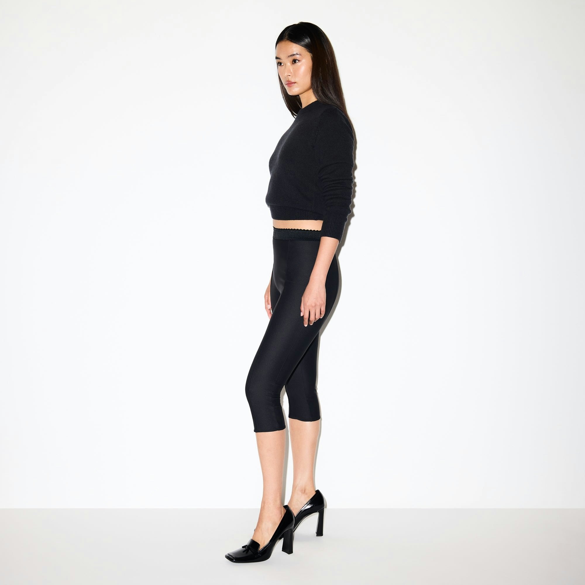 Skims Wool Cashmere Crewneck Sweater Onyx