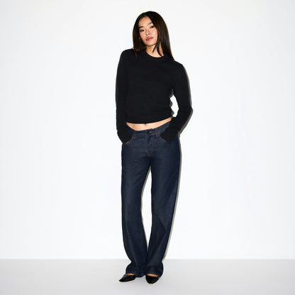 Skims Wool Cashmere Crewneck Sweater Onyx