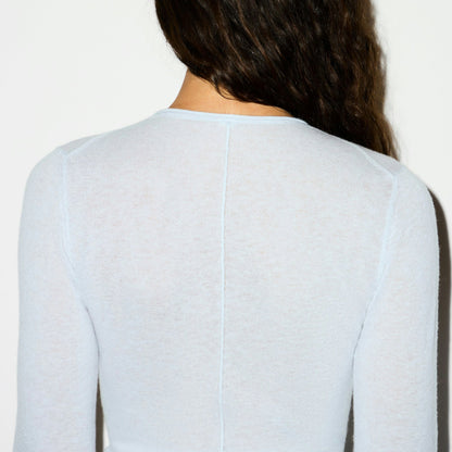 Skims Featherweight Cashmere Long Sleeve Top Pearl