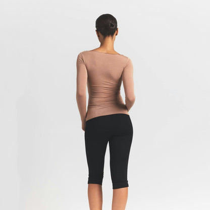 Skims Sheer Modal Long Sleeve Boatneck Top Sienna