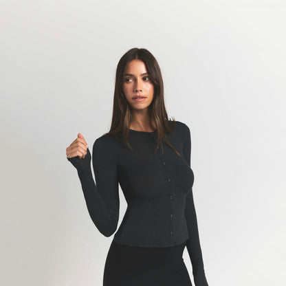 Skims Sheer Modal Cardigan Onyx