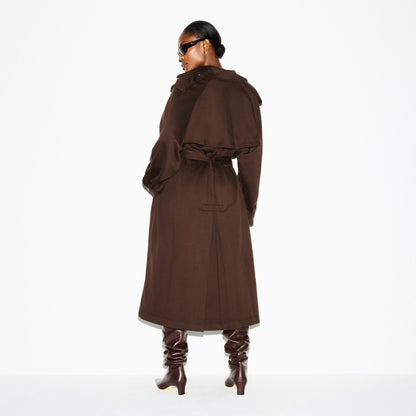 Skims Boyfriend Fleece Oversized Trench Coat Espresso