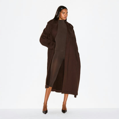 Skims Boyfriend Fleece Oversized Trench Coat Espresso