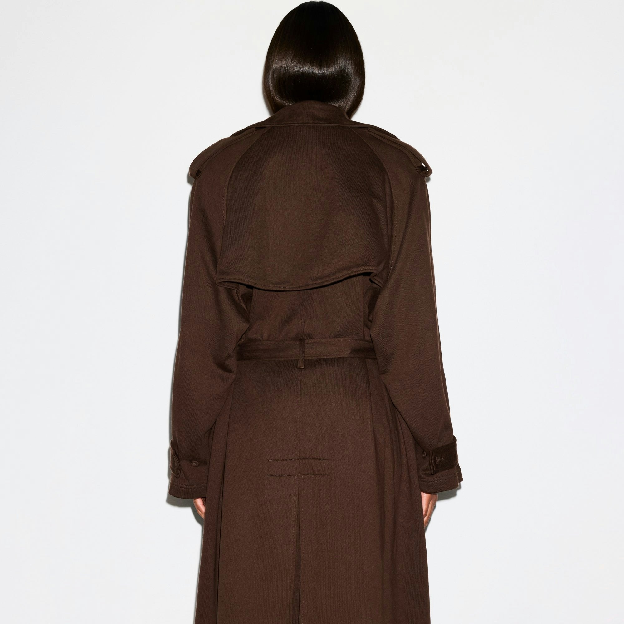 Skims Boyfriend Fleece Oversized Trench Coat Espresso