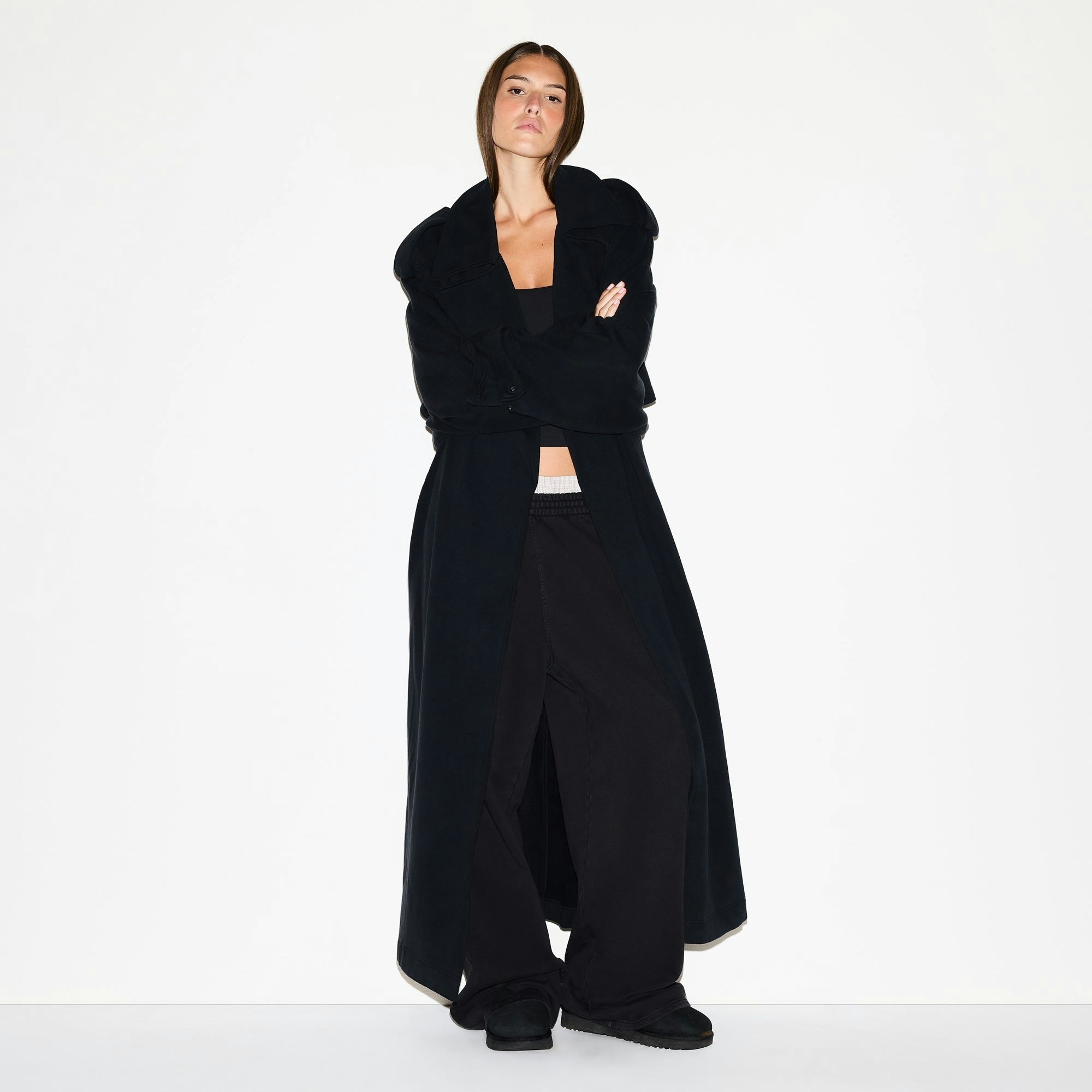 BOYFRIEND FLEECE OVERSIZED TRENCH COAT