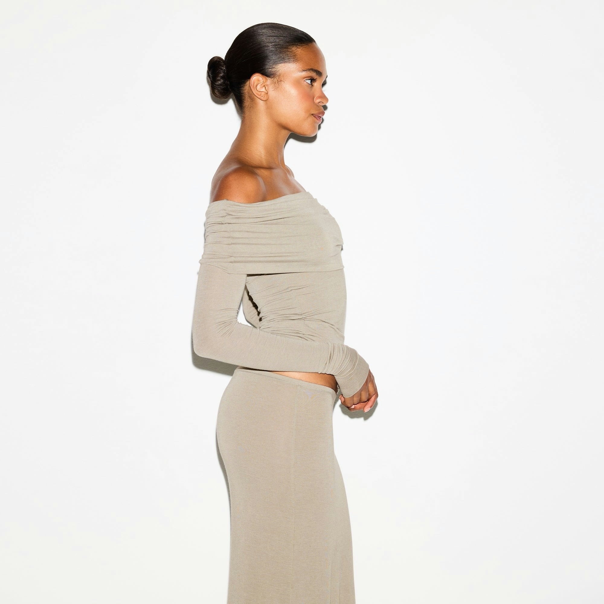SHEER MODAL OFF THE SHOULDER TOP