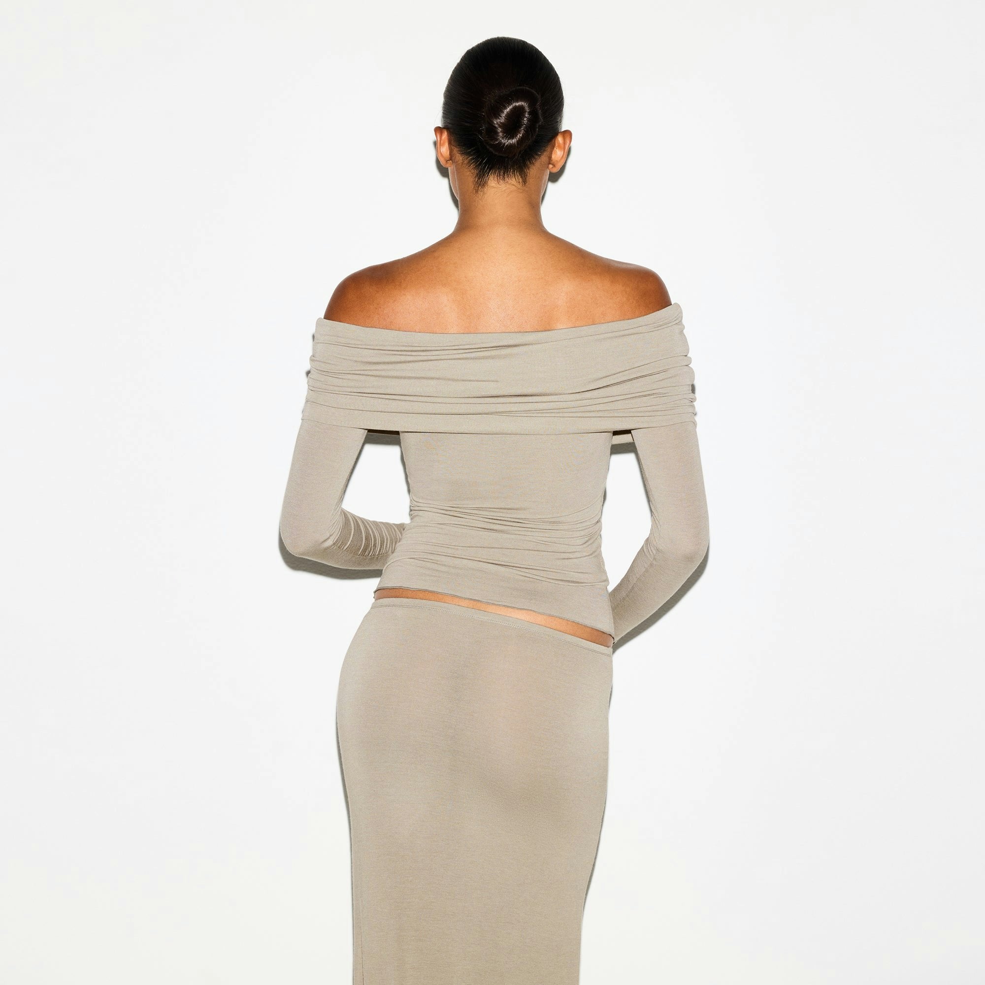 SHEER MODAL OFF THE SHOULDER TOP