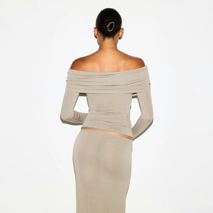 SHEER MODAL OFF THE SHOULDER TOP