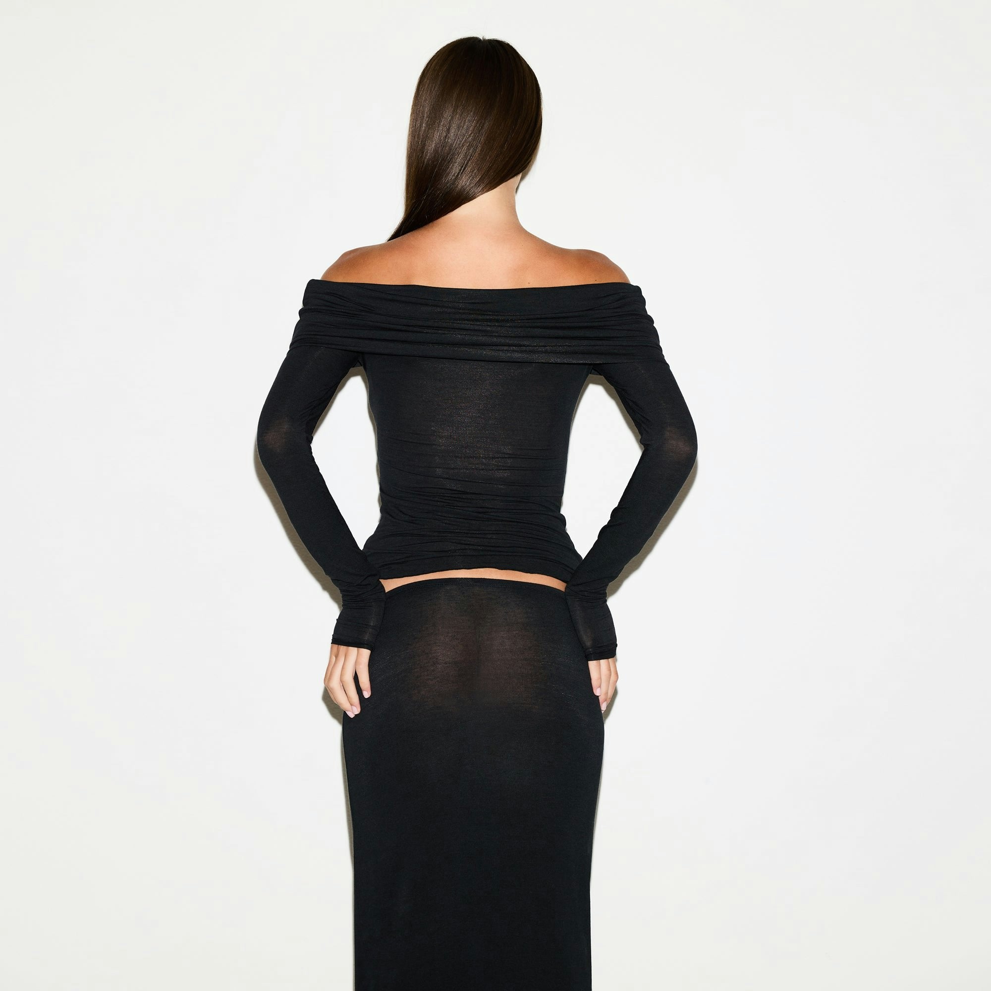SHEER MODAL OFF THE SHOULDER TOP