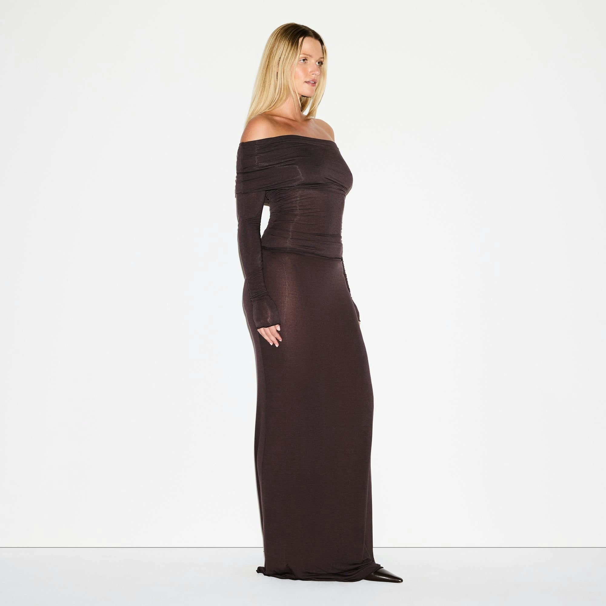 SHEER MODAL OFF THE SHOULDER TOP