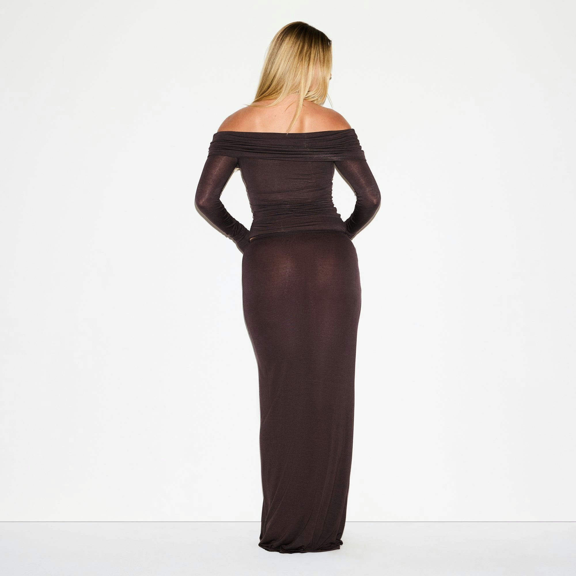 SHEER MODAL OFF THE SHOULDER TOP
