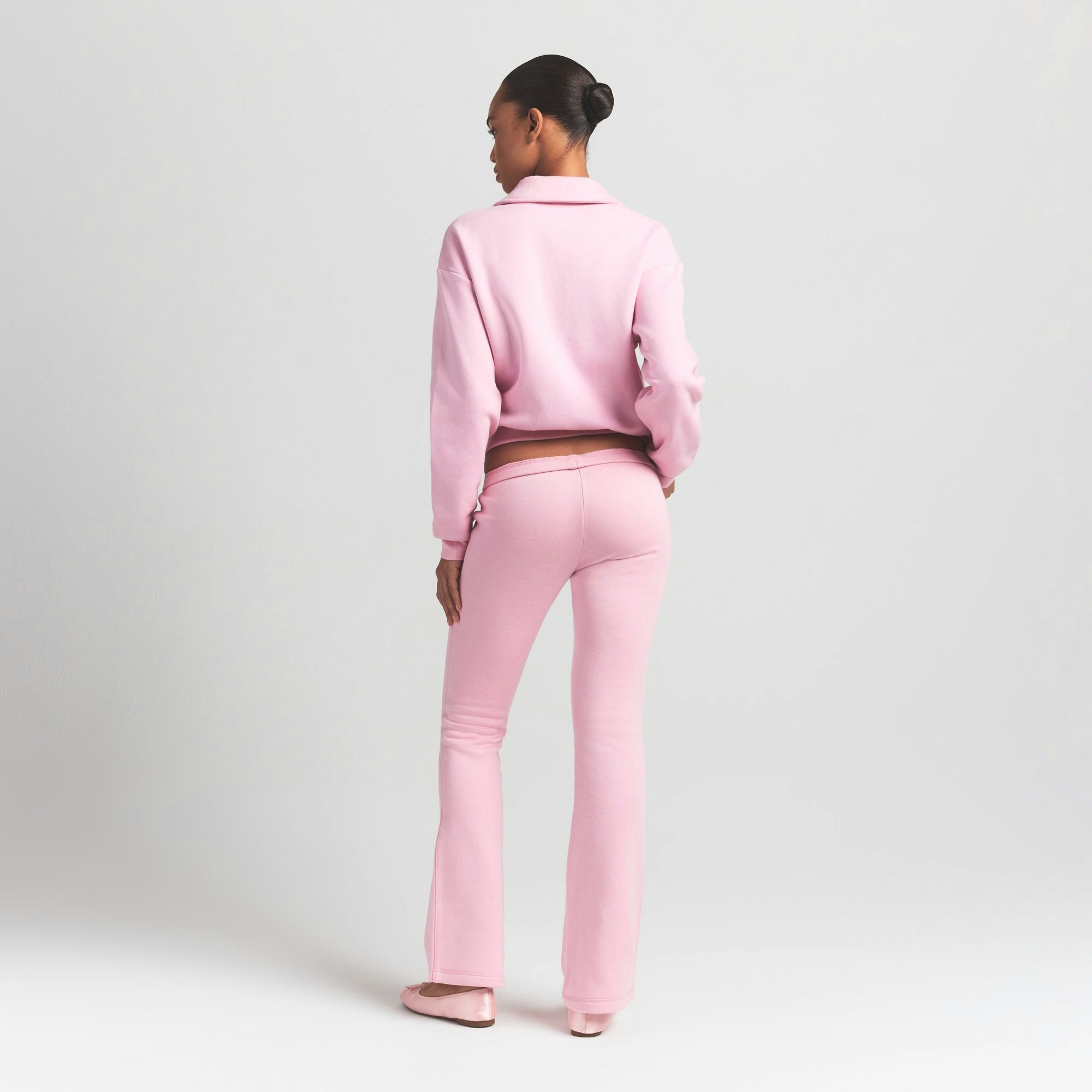 Skims Cotton Fleece Polo Sweatshirt Halite