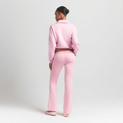 Skims Cotton Fleece Polo Sweatshirt Halite