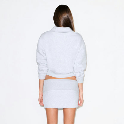 COTTON FLEECE POLO SWEATSHIRT