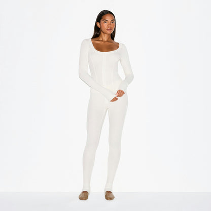 Skims Heavy Waffle Cardigan Ivory