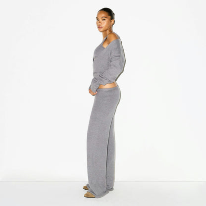 TEXTURED KNIT WRAP SWEATER