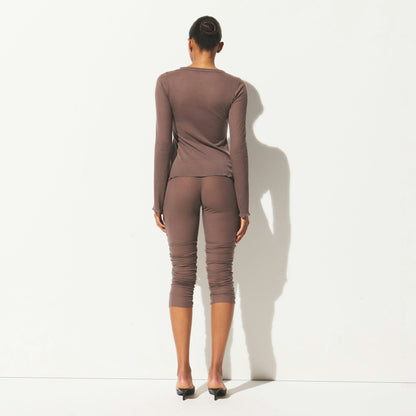SHEER RIB LONG SLEEVE HENLEY