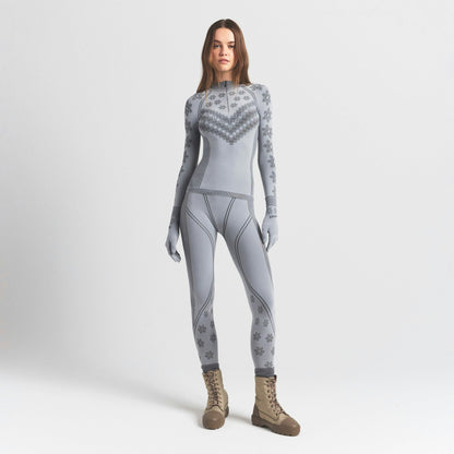 Skims Skims First Layers Half Zip Long Sleeve Mirror Winter Fair Isle