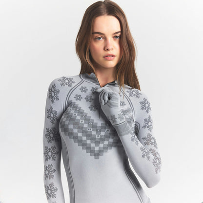 Skims Skims First Layers Half Zip Long Sleeve Mirror Winter Fair Isle