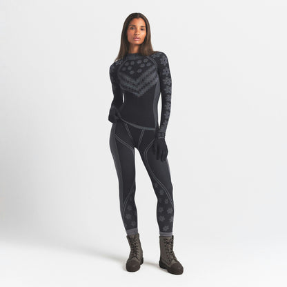 Skims Skims First Layers Half Zip Long Sleeve Obsidian Winter Fair Isle