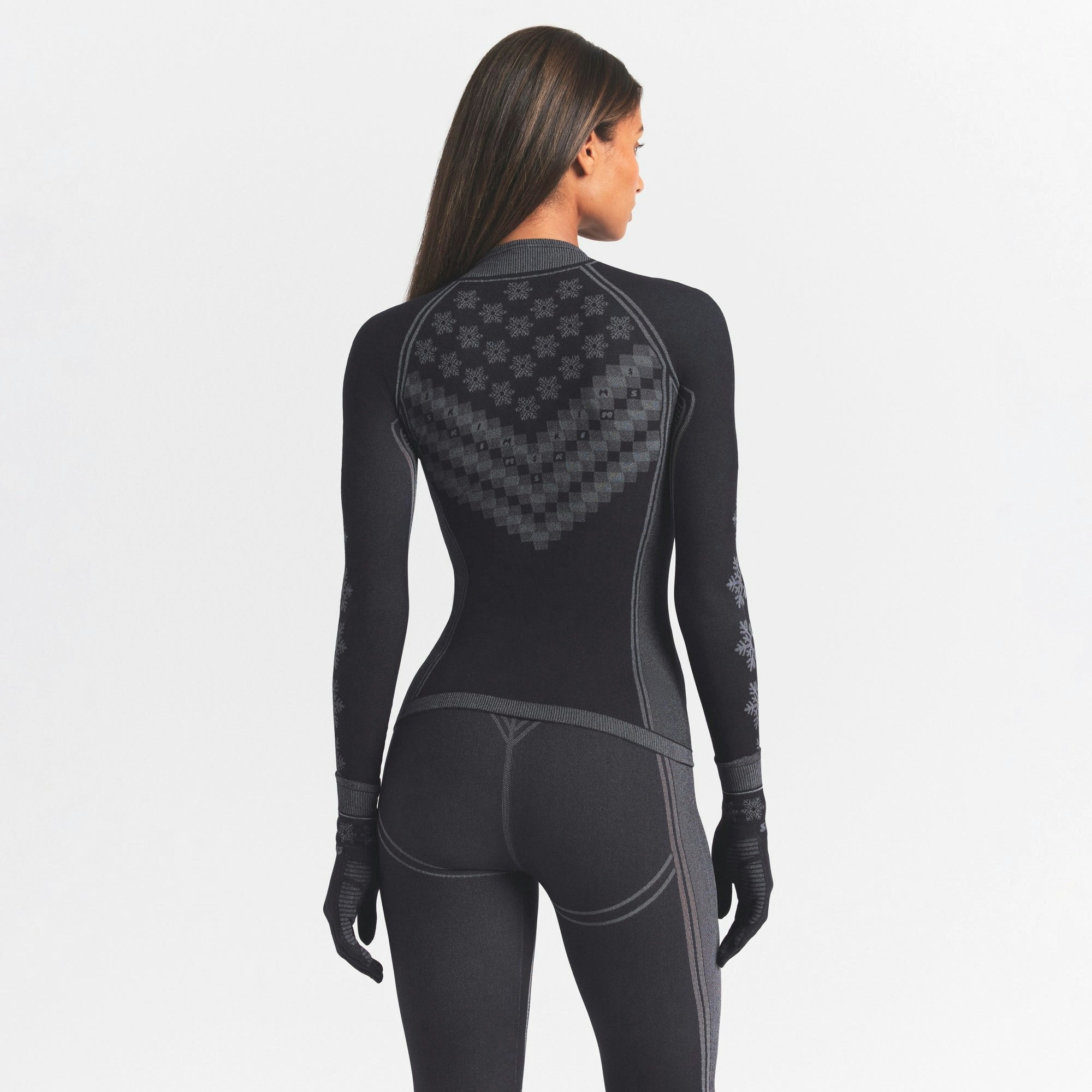 Skims Skims First Layers Half Zip Long Sleeve Obsidian Winter Fair Isle