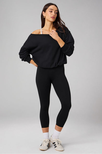 Fabletics Year Round Terry Off Shoulder Sweatshirt
