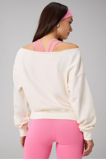 Fabletics Year Round Terry Off Shoulder Sweatshirt