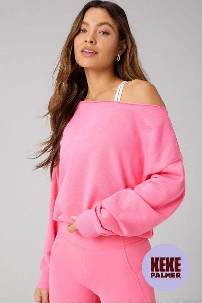 Fabletics Year Round Terry Off Shoulder Sweatshirt