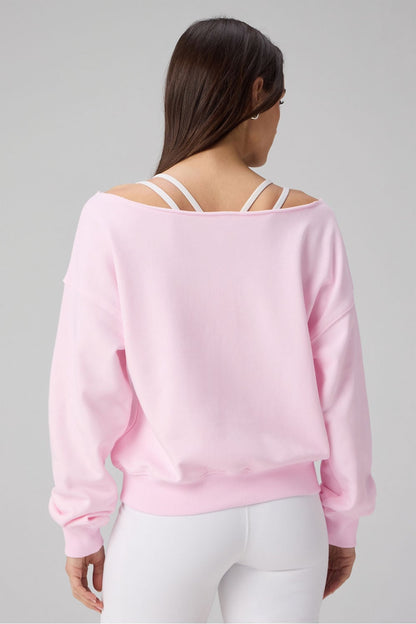 Fabletics Year Round Terry Off Shoulder Sweatshirt