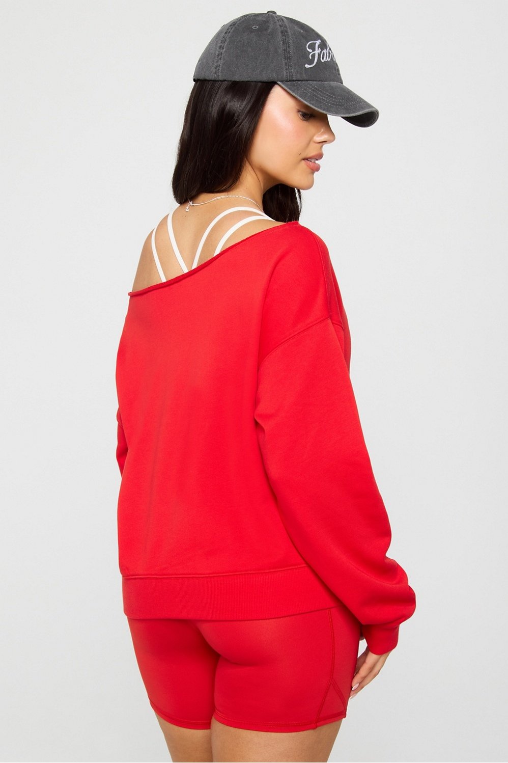 Fabletics Year Round Terry Off Shoulder Sweatshirt