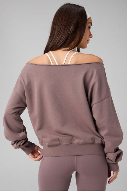 Fabletics Year Round Terry Off Shoulder Sweatshirt
