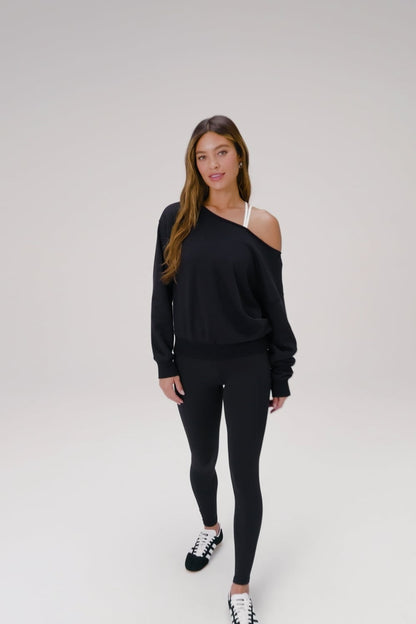 Fabletics Year Round Terry Off Shoulder Sweatshirt