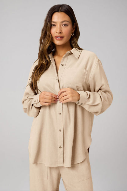 Fabletics Lifestyle Linen Button-Up Shirt
