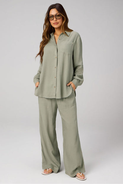 Fabletics Lifestyle Linen Button-Up Shirt
