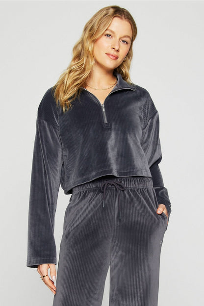 Fabletics Plush Rib Half Zip Sweatshirt