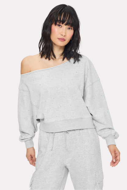 Fabletics Bling Thing Off-The-Shoulder Sweatshirt